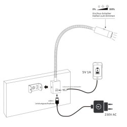 Aplique LED VBLED -3W - 40cm cuello de cisne - DIMMABLE