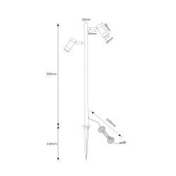 Foco de Jardín Gartus MIYA 2 llamas 7.5W 12V Exterior IP65 3000K