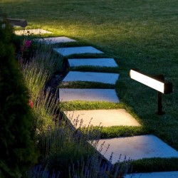 Set of 3 LED garden spotlights, swivelling with ground spike 12VAC/DC 5.5W 3000K