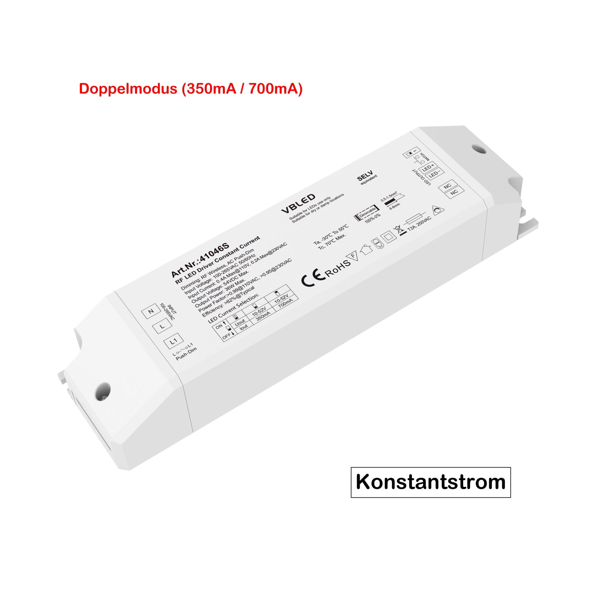 Bloc d'alimentation radio LED à courant constant / 350mA / 700mA / 18-36W / "INATUS