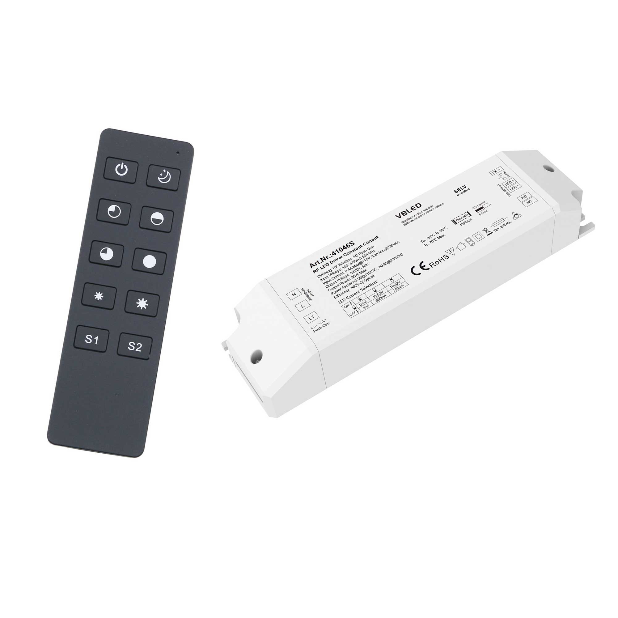 "Inatus" RF LED transformator constante stroom incl. RF afstandsbediening 2.4G