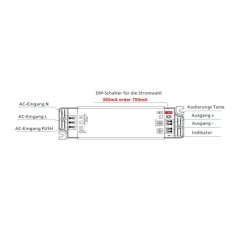 "Inatus" RF LED transformator constante stroom incl. RF afstandsbediening 2.4G