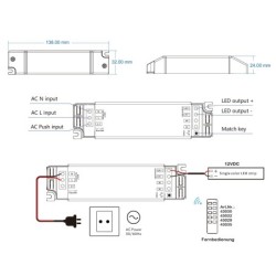 "Inatus" Radio LED Fuente de alimentación Tensión constante / 12V CC / 12W