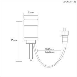 RGB+W Lampe de jardin LED 1W 12V AC IP65