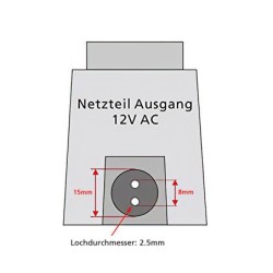 Alimentación exterior 12V AC 12W IP67