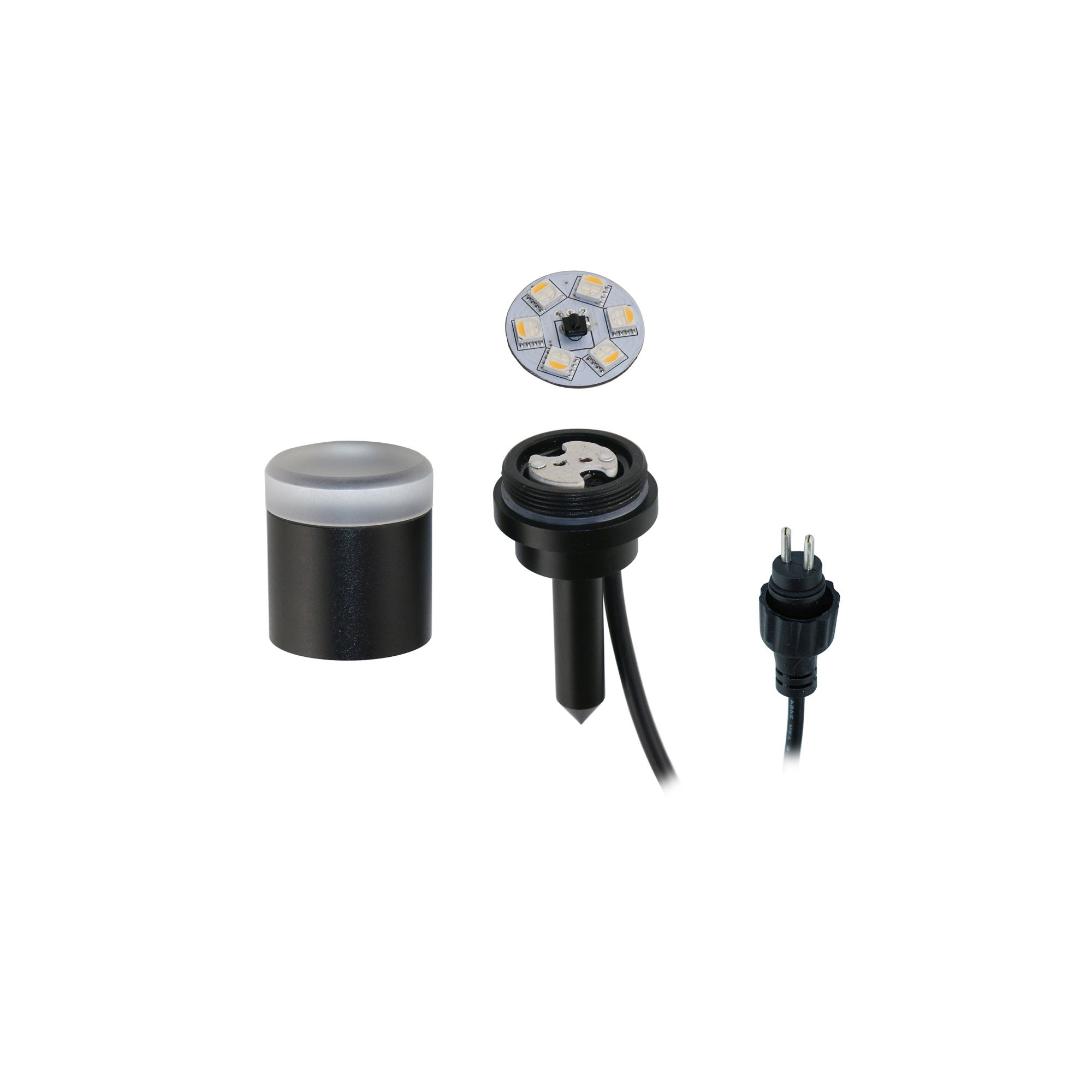 Set di 3 luci da giardino RGB+W LED 1W 12V AC IP65