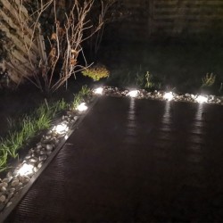 Juego de 3 luces de jardín LED RGB+W 1W 12V AC IP65