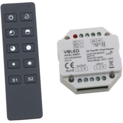 2.4G RF 230V AC LED Dimmer Systeem 1 Kanaal Afstandsbediening met Dimmer