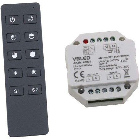 2.4G RF 230V AC LED Dimmer System 1 Channel Remote Control with Dimmer