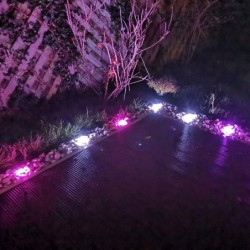 Juego de 3 luces de jardín LED RGB+W 1W 12V AC IP65