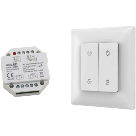 "Inatus" Interruttore luce RF a distanza da parete KIT incl. dimmer - 230V - Max 1A