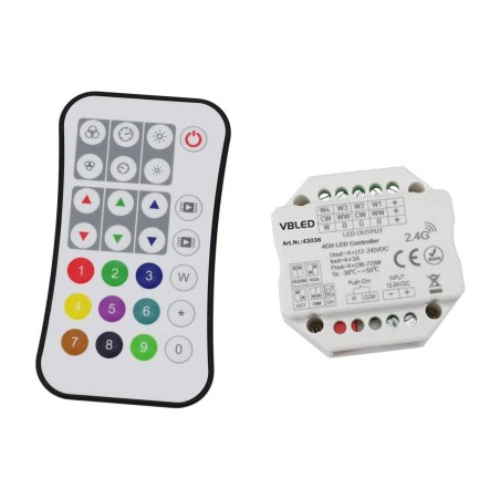 sET "INATUS" - Regulador de intensidad inalámbrico para tiras de LED RGB, o RGB+W 12-24V CC