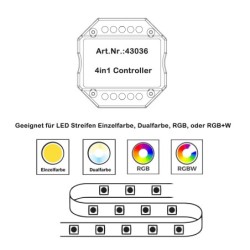 "INATUS" SET - Contrôleur sans fil pour bandes LED RVB ou RVB+W 12-24V DC