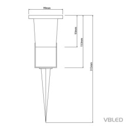 VBLED Proiettore LED per laghetti "Stagnum" 12V IP65 alluminio nero (lampadina LED MR16 sostituibile)