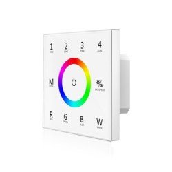 control de pared "iNatus" RGBW de 4 canales, cristal táctil blanco 12-24VDC