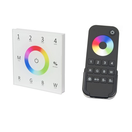 "INATUS" SET - RGBW Funk Dimmer Controller mit 4 Zonen Multifunktion-Fernbedienung 12-24V DC