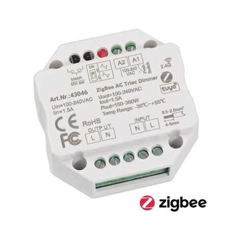 Controlador ZigBee 230V actuador de regulación empotrable interruptor de regulación máx. 200W LED 400W halógeno