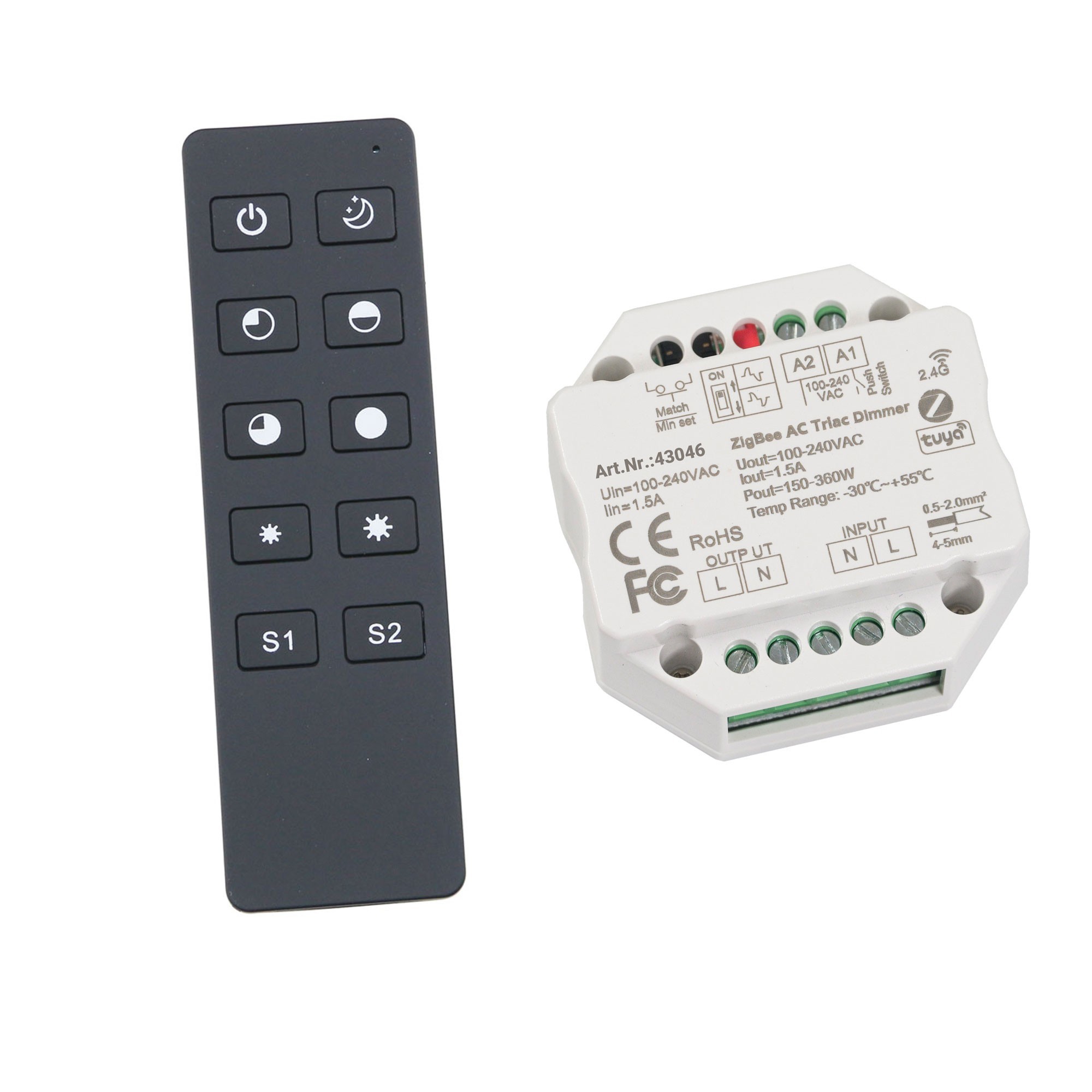 ZigBee radio controller 230V flush-mounted dimming actuator dimming switch with 2.4G remote control