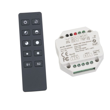 ZigBee radio controller 230V inbouw dimactor dimschakelaar met 2.4G afstandsbediening