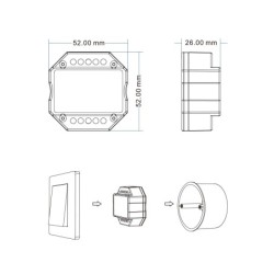 Contrôleur radio ZigBee 230V actionneur variateur de lumière encastré avec télécommande 2.4G