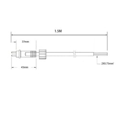 Cable alargador de exterior Gartus de 1,5 m 12 V con un enchufe macho