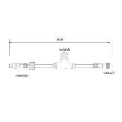 Conector en T para el Sistema Gartus IP65 34cm 12V para uso en exteriores