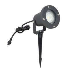 Set van 3 tuinspots 12V AC IP65 incl. lamp 5W warm wit, grondspies en voedingseenheid