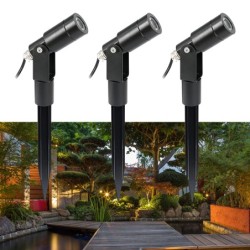 Set de 3W Garden Light Spotlight Noir 3000K 12V Blanc Chaud