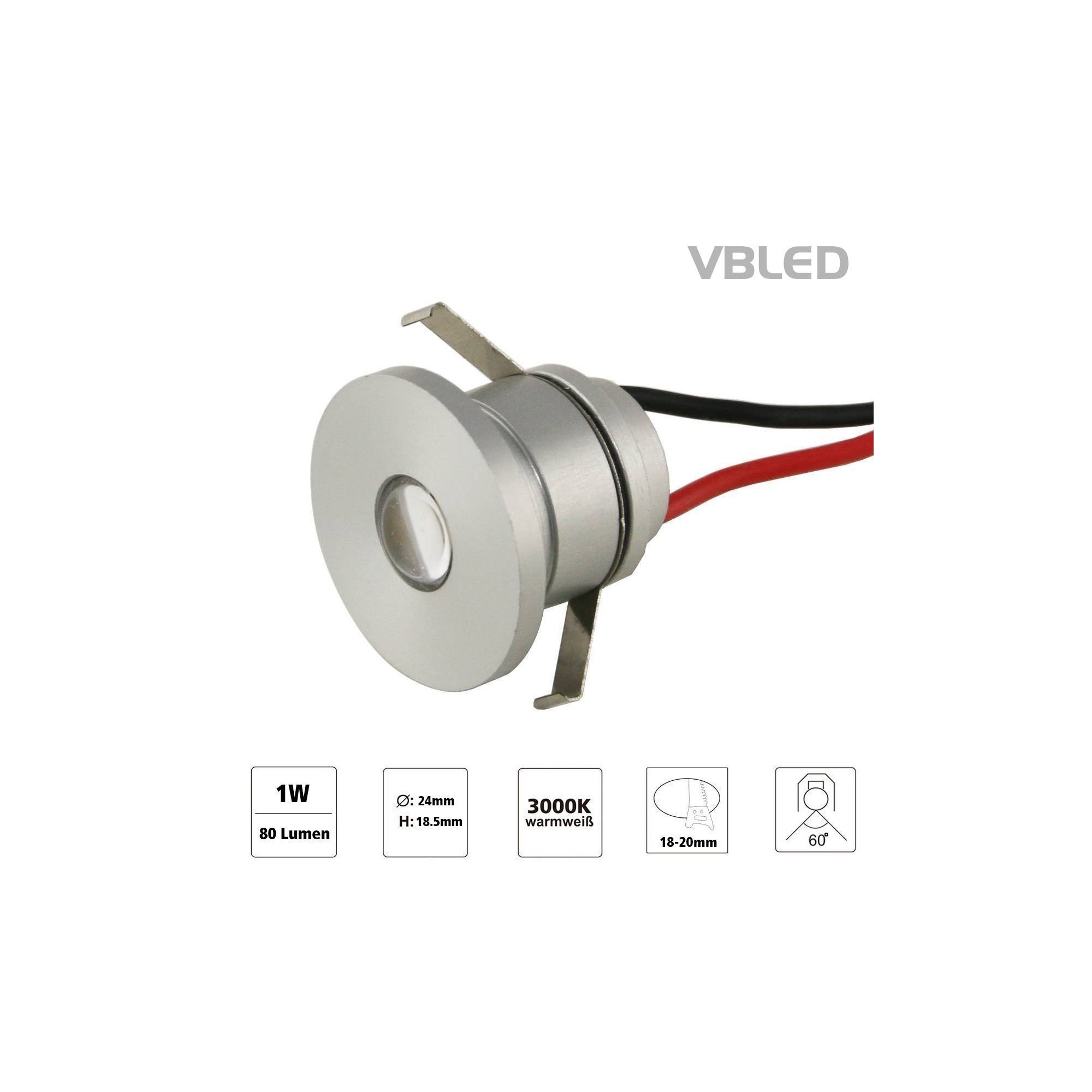 mini spot encastré LED 1W "ALDYNE" Minispot Silver