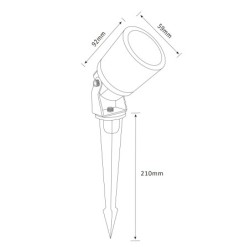 Garden light "Werios" 12V AC with ground spike empty housing