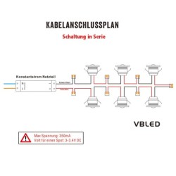 2er-Set 1W LED Aluminium Mini Einbaustrahler mit Netzteil - Schwarz