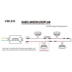 4-er Set 1W LED Aluminium Mini Einbaustrahler schwarz warmweiß mit RF Netzteil und Fernbedienung