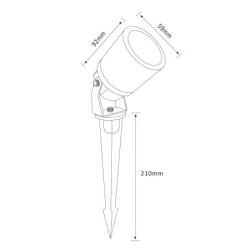 Gartenleuchte Schwarz Gartenspot mit Erdspieß 12V inkl. MR16 GU5.3 LED Spot 5W 3000K