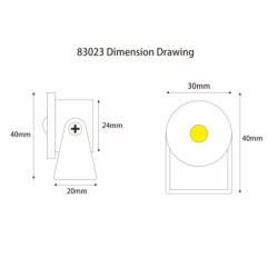 1W Mini LED Surface Mounted Spotlight - "Alyana" - Rotating & Swivelling