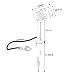 Gartenstrahler mit wechselbarem LED Leuchtmittel Schwarz 12V AC/DC 6W 3000K Warmweiß