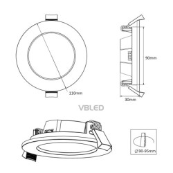 VBLED LED Einbauleuchte- extra flach - 7W