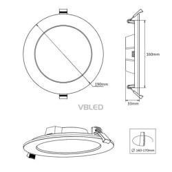 Foco empotrable LED VBLED - extraplano - 16W