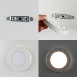 Panel LED universal de montaje en superficie/montaje redondo extraplano 6,5W 3000K 420lm