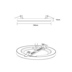 Panel LED universal de montaje en superficie/montaje redondo extraplano 6,5W 3000K 420lm