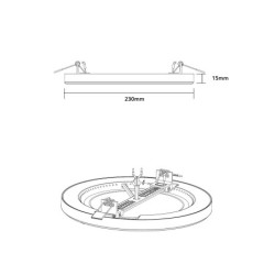 Panneau LED universel pour montage en surface/montage rond extra plat 18W 3000K 1350lm