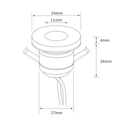 Set of 6 1W mini recessed spotlights Mini Spot / IP65 / WW Incl. 12W LED transformer 12V DC, IP67