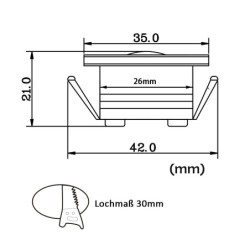 faretto da incasso Mini Spot da 3W - "Luxonix" - IP65 - 3000K illumina la parte frontale e laterale