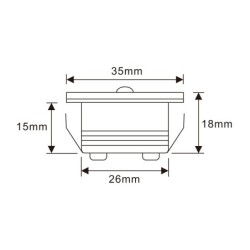 3W Mini Einbaustrahler Mini Spot "NOVOS"- 12V VDC - IP44 - 3000K leuchtet vorne & seitlich