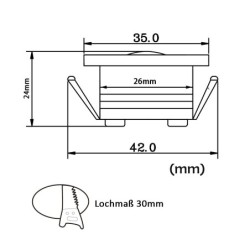 3W Mini Einbaustrahler Mini Spot "Pialux"-  IP65 - 3000K