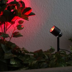 Projecteur de jardin avec ampoule RGBW remplaçable 9W Noir 12V AC/DC et télécommande IR