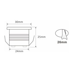 3 KIT "VISUM" 1W Inbouw Mini Spot IP65 Warm Wit Incl. IP67 LED Transformator