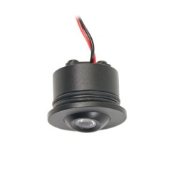 mini spot da incasso a 1W LED - Minispot "FOCOS" - 12V DC - IP44 - 3000K - Orientabile - Nero