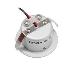 3W LED Mini Inbouwspot - "OCULOS" Minispot - 12V DC - IP44 - 3000K - Zwenkbaar - Zilver