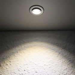 3W LED Mini Inbouwspot - "OCULOS" Minispot - 12V DC - IP44 - 3000K - Zwenkbaar - Zilver