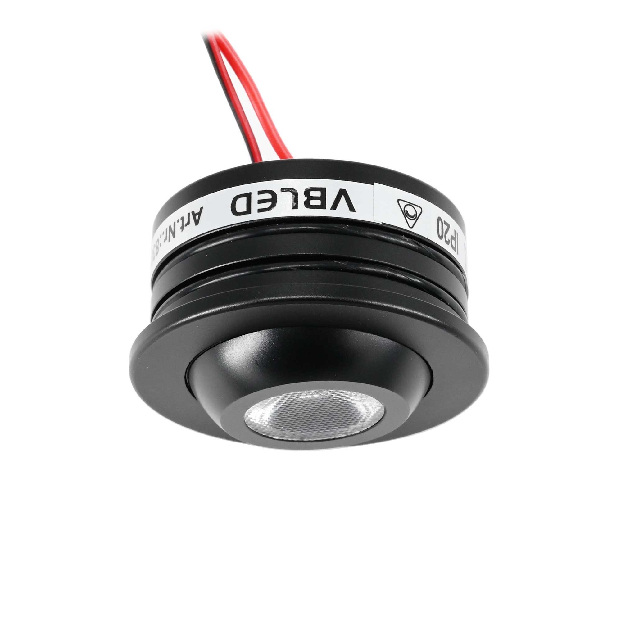 Fisheye 3W LED Spotlight 3000K zwart